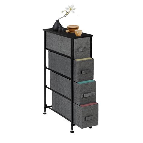 slim storage tower with drawers